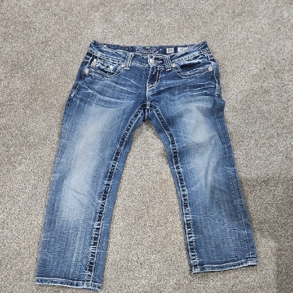 Miss Me Women's Dark Blue Cuffed Capri Jeans - Picture 11 of 11